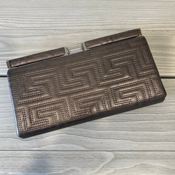 Apt. 9 Metallic Taupe Hard Case Clutch - Picture 1 of 4